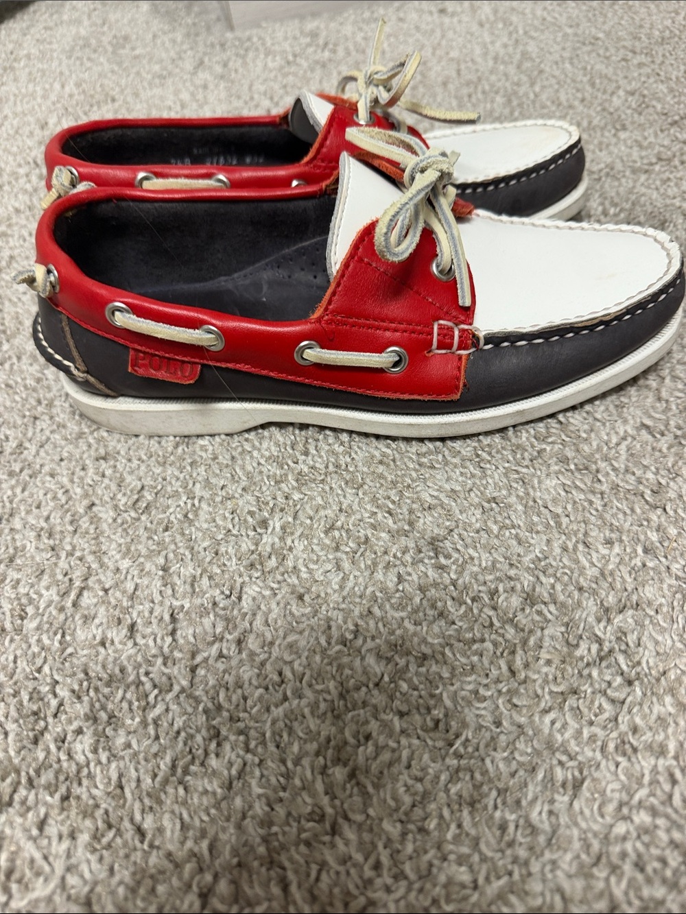 Polo Red White and Blue Boat Shoes
